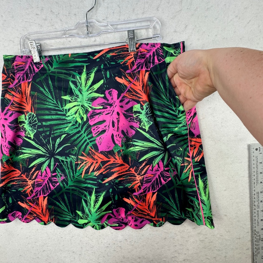 Lady Hagen Skort Womens 12 Tropical Floral Scalloped Hem Golf Tennis Preppy - Picture 9 of 11